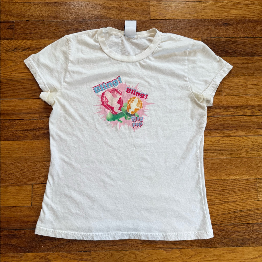 Vintage 90s Y2k Ring Pop Bling Bling TShirt Womens Xl Hip Hop Mtv Lil Wayne